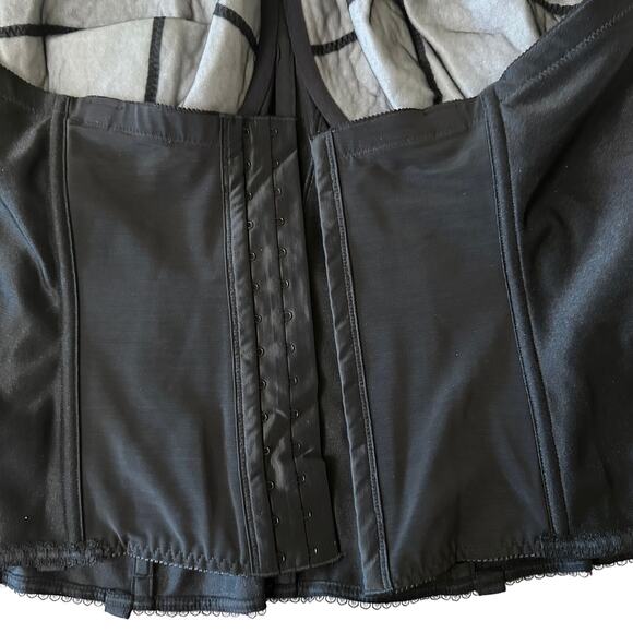 NWT Dominique Juliette Satin Corset size 44D color Black Long-Line Bustier Goth - Picture 6 of 11